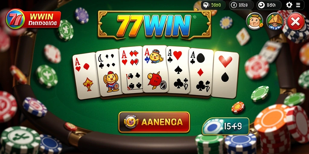 Screenshot gameplay <strong>77WIN</strong>, menunjukkan serunya bermain domino.