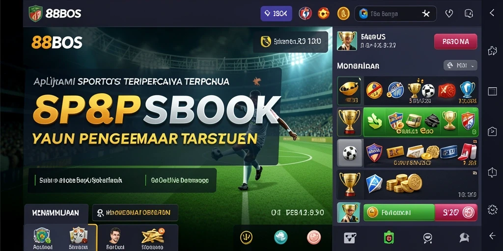 Screenshot utama 88BOS menampilkan tampilan aplikasi Sportsbook yang menarik.