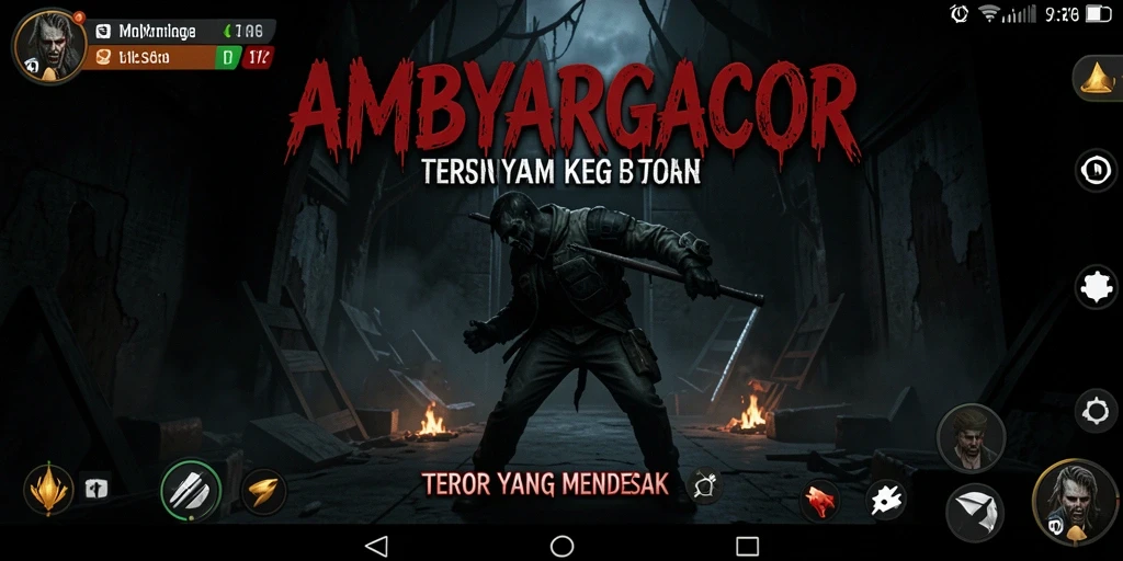 Tampilan gameplay <strong>AMBYARGACOR</strong> yang menegangkan dan penuh misteri.