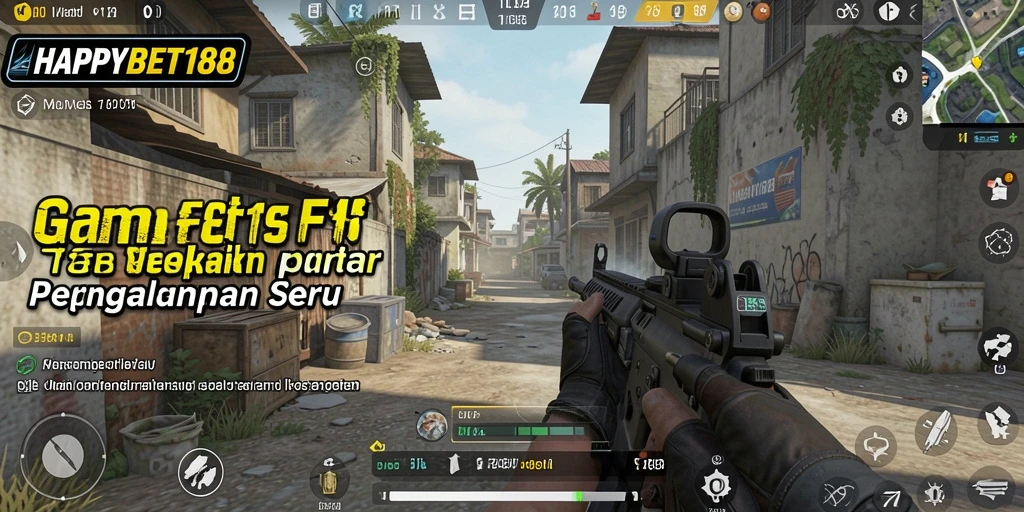 Screenshot menunjukkan aksi seru dalam gameplay FPS HAPPYBET188.