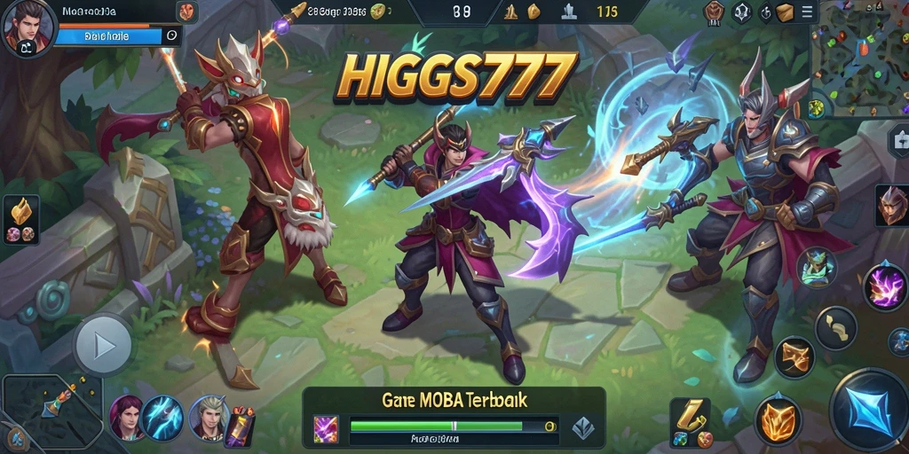 Tampilan aksi mendebarkan dalam gameplay MOBA HIGGS777.