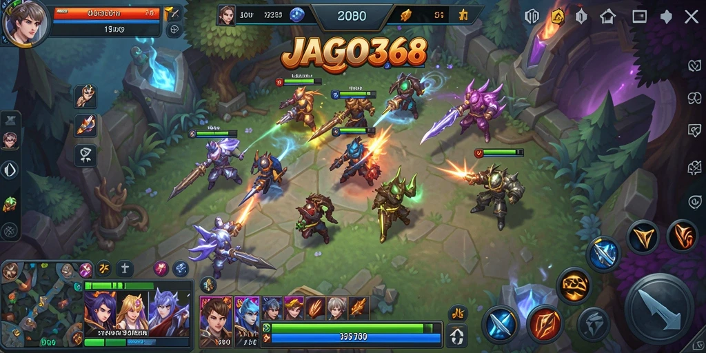 Tampilan gameplay MOBA yang menarik di JAGO368.