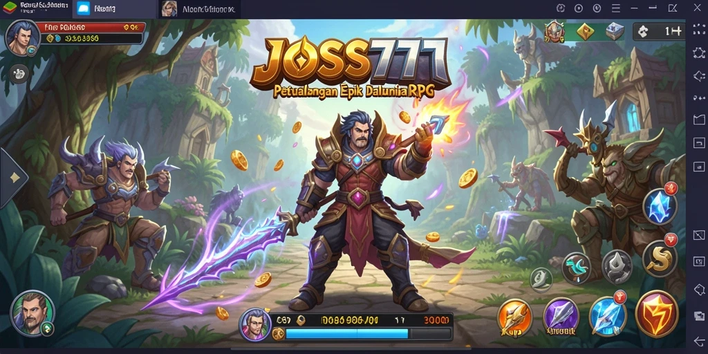 Tangkapan layar JOSS777 menampilkan gameplay yang mendebarkan dan karakter yang beraksi.