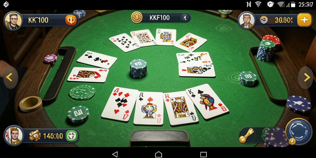 Tampilan gameplay seru dari KPK100 saat bermain Gaple.