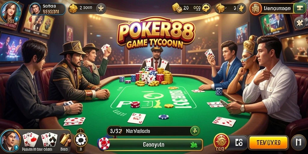Tampilan gameplay seru dalam POKER88 dengan interaksi pemain.