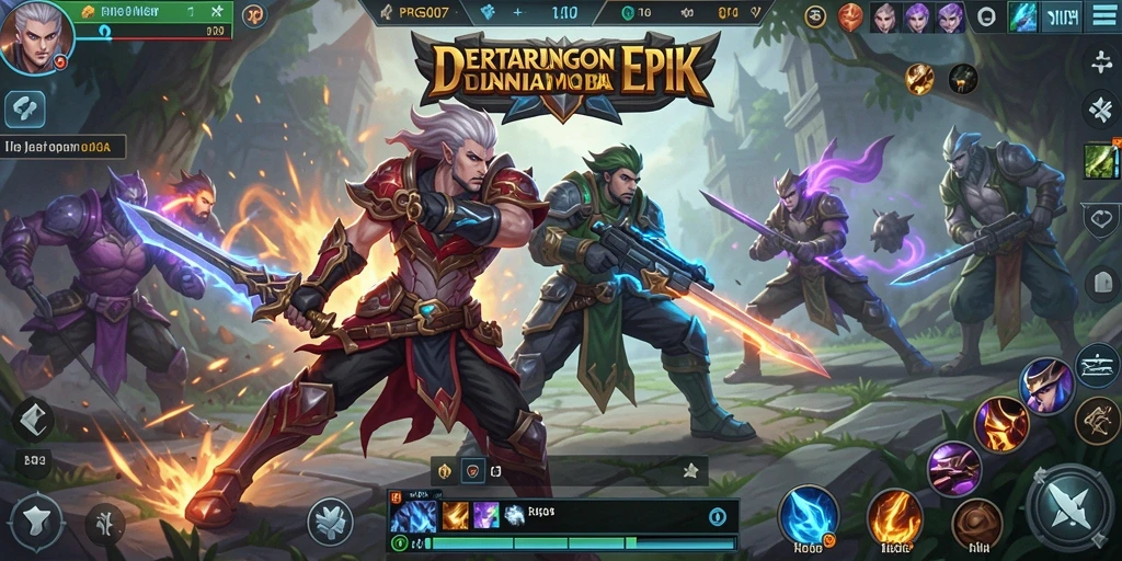 Screenshot menunjukkan aksi seru dalam permainan MOBA PRG007.