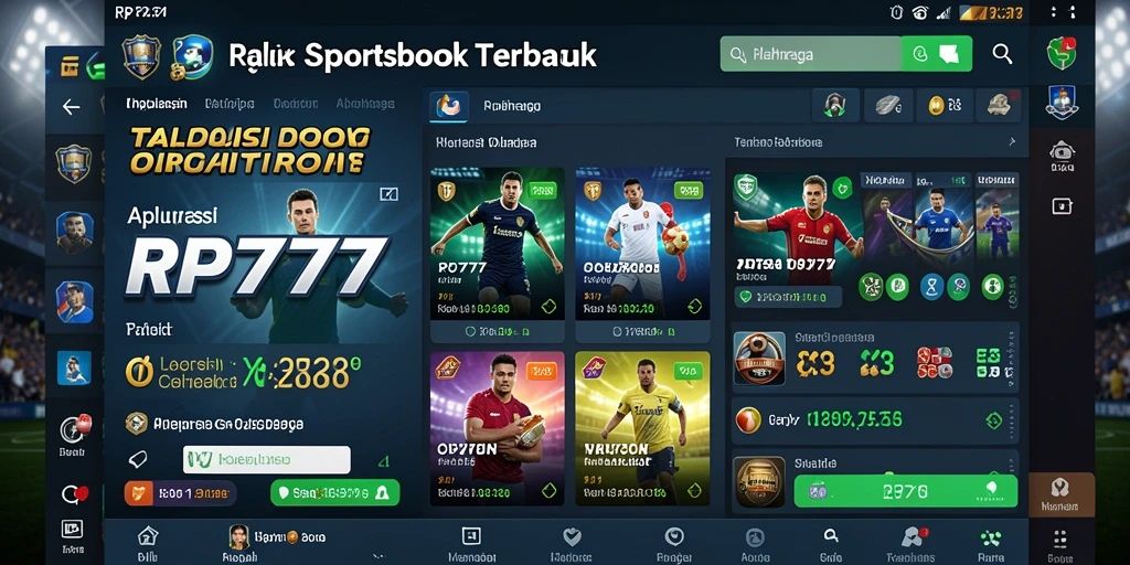 Tampilan gameplay seru dan interaktif dari RP777 di aplikasi Sportsbook.