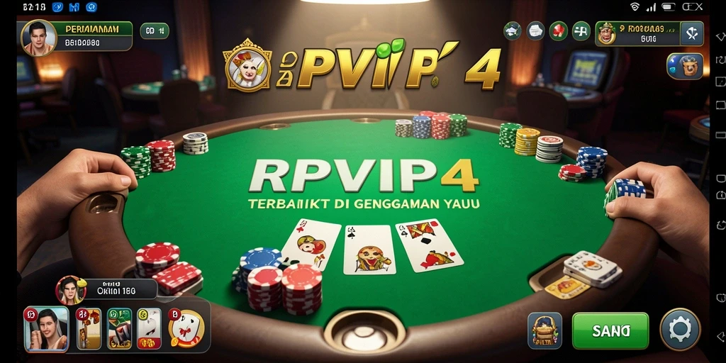 Screenshot gameplay RPVIP4 yang menampilkan suasana Poker yang mendebarkan.
