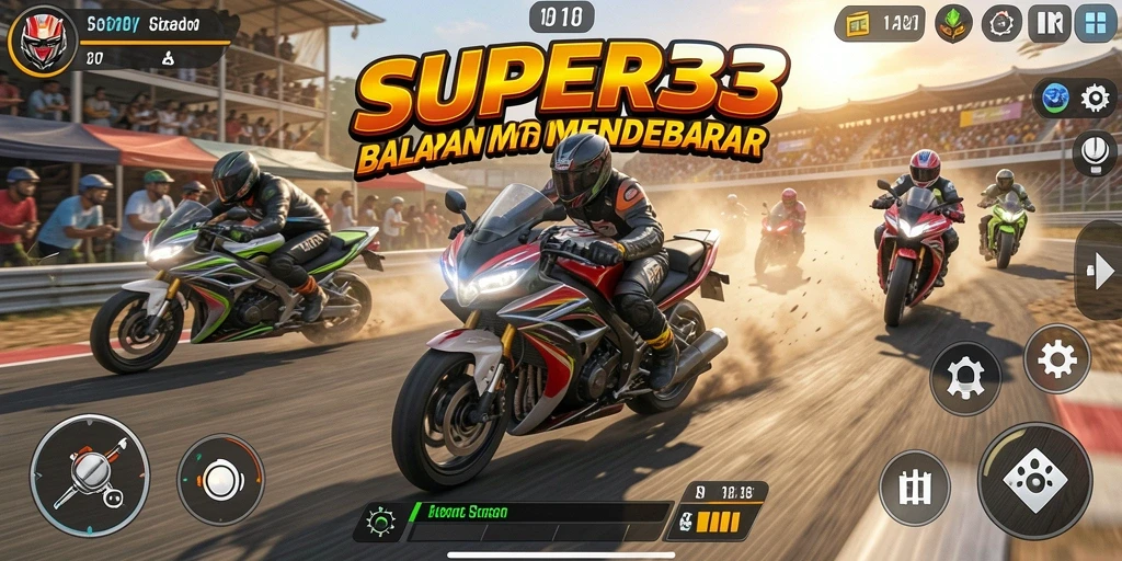 Tampilan gameplay SUPER33 yang menegangkan dan seru.